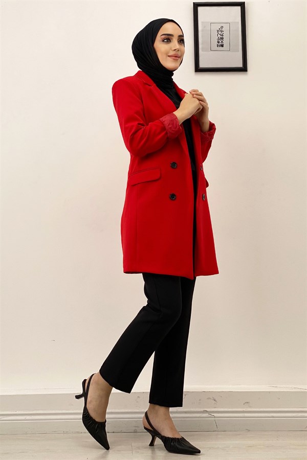 Kadın Blazer Ceket-Kırmızı
