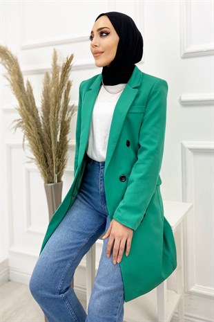 Kadın Blazer Ceket-Açık Yeşil