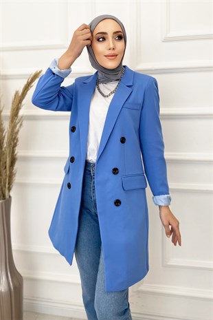 Kadın Blazer Ceket-Bebe Mavi