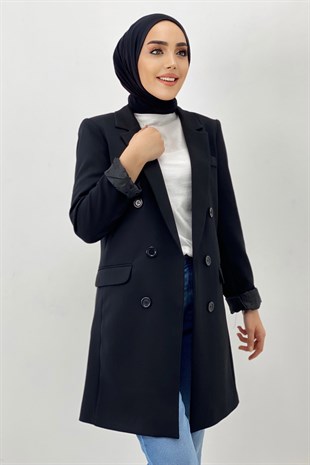 Kadın Blazer Ceket-Siyah