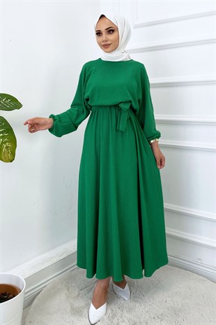 Örme Mevlana Elbise-Zümrüt Yeşili